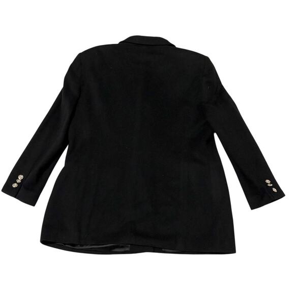 Vintage ESCADA Margaretha Ley 100% Cashmere Black Gold Button Coat Size 14 - Picture 2 of 12